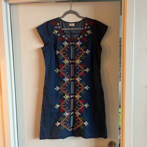 Embroidered jean dress - Large